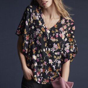 Cabi Charm Limited Edition Floral V-Neck Blouse Size M